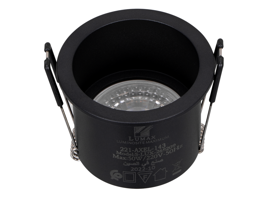 221-AXEL-143-CADRE SPOT MR16 FIXE A ENCASTRER ROND ALUMINIUM