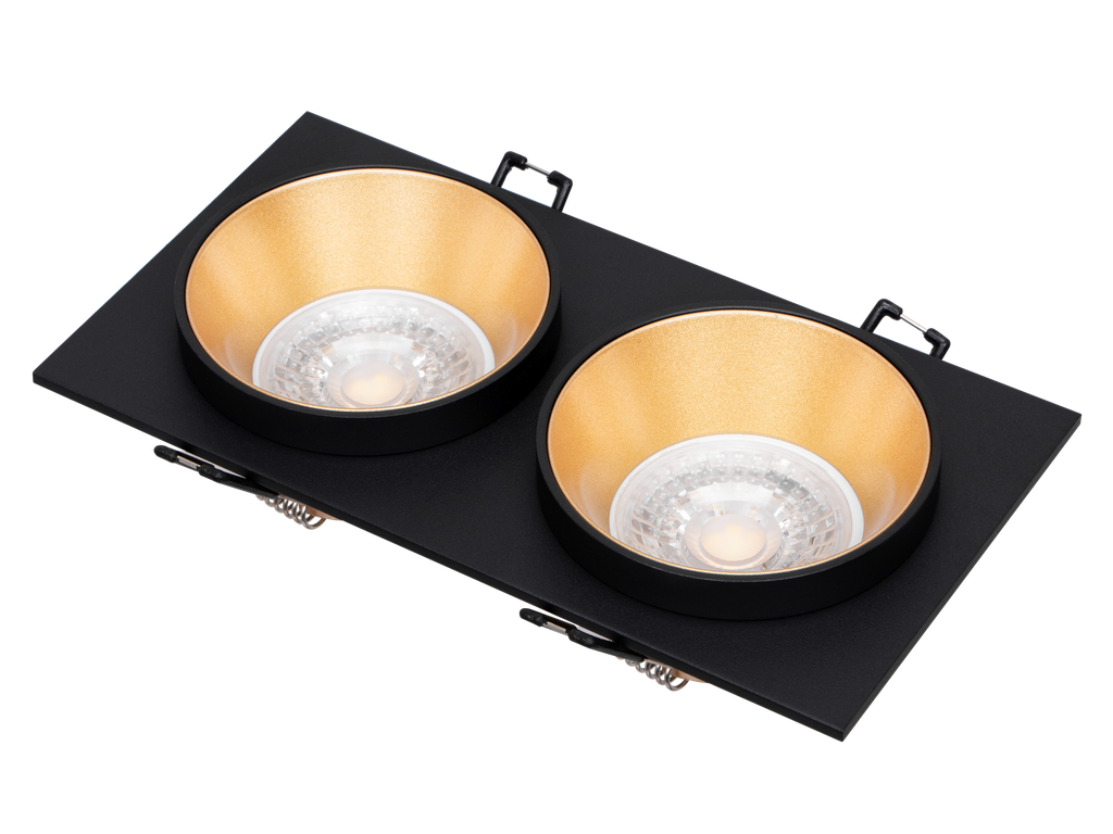 221-FICUS-354-CADRE SPOT GU10 DOUBLE FIXE A ENCASTRER RECTANGULAIRE ALUMINIUM