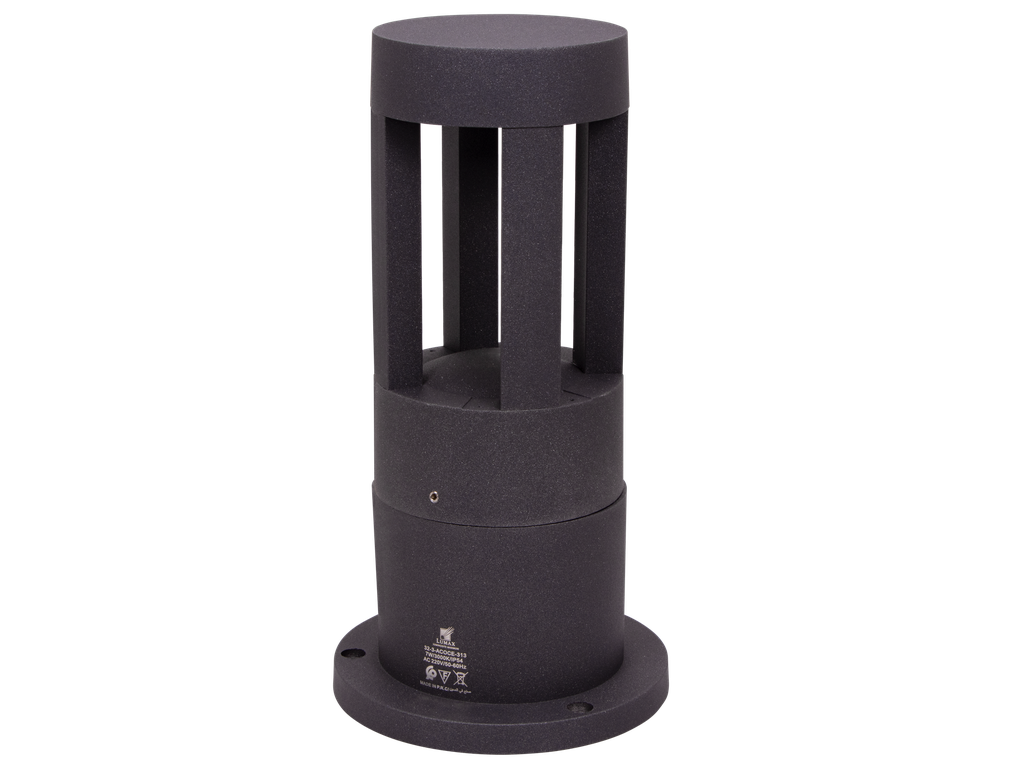 [32-3-ACOCE-313] 32-3-ACOCE-313-BORNE JARDIN LED IP54 H30CM 220V (7W, 3000K, GRIS FONCE)