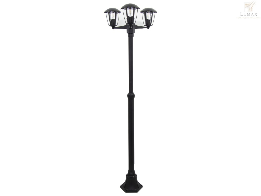 [32-8-PIVOINE-026] 32-8-PIVOINE-026-POTEAU JARDIN 3XE27 IP44 H2.30ML 220V (NOIR)