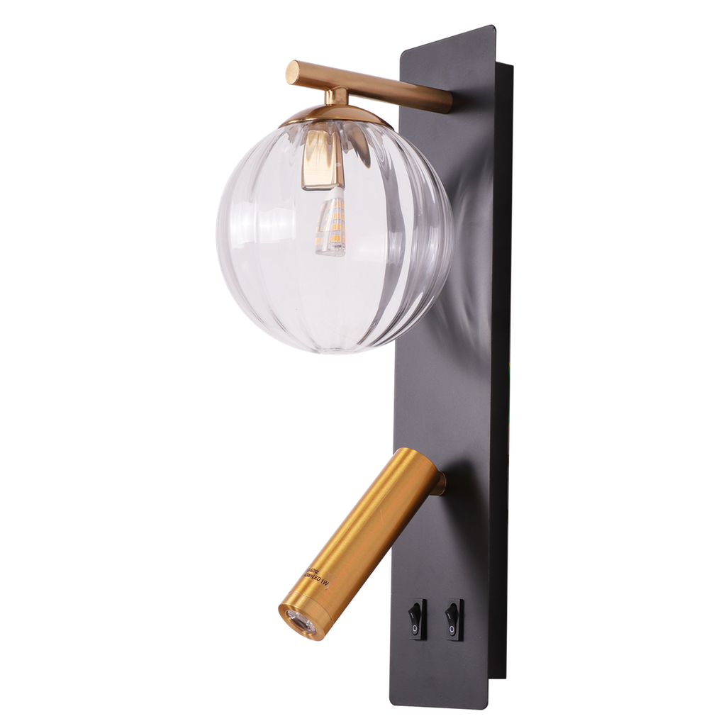 801-DAMYA-005-APPLIQUE MURALE 1*G9+LED 1W AVEC SWITCH 220V L350*120*H155MM DAMYA