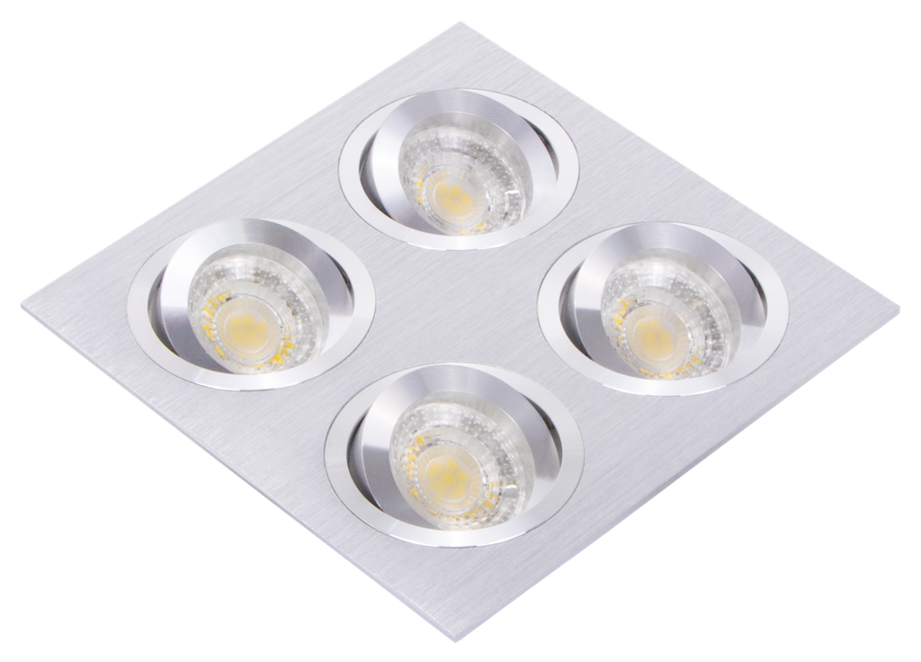 S-VI1-471616-SPOT 4*MR16 A ENCASTRER CARRE ORIENTABLE ALUMINIUM XENDRA