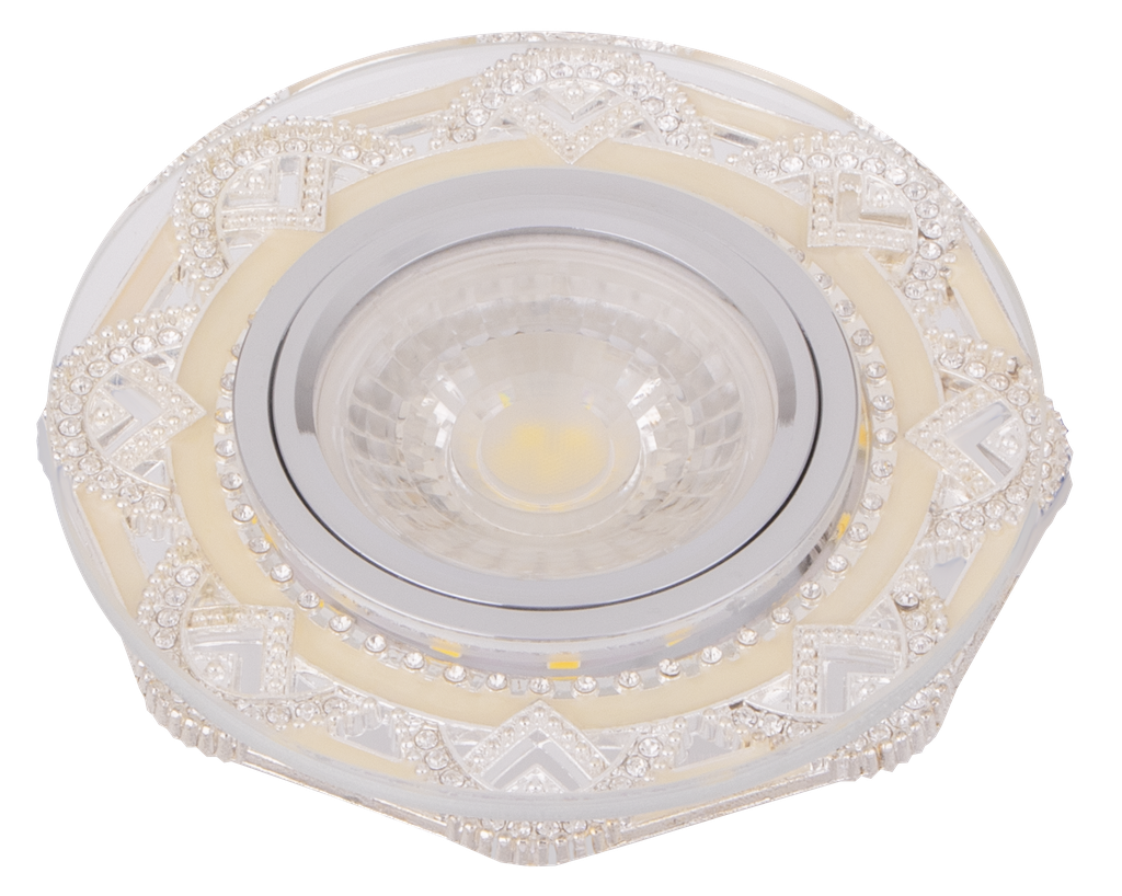 S-VI4-220007-SPOT MR16 A ENCASTRER ROND CRISTAL + LED 3W AKMANIA