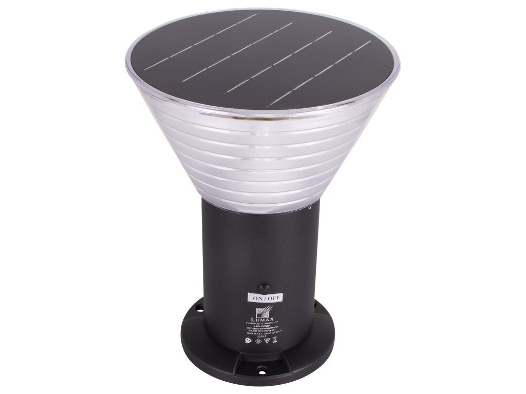 [J-BS-300530] J-BS-300530 BORNE JARDIN SOLAIRE LED IP65 220V 30CM LOCANA (5W, 3000K, NOIR)