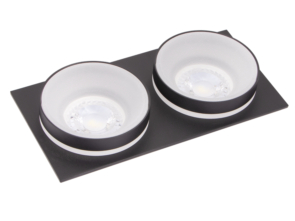 22-1-OXALIS2-6343-SPOT 2XMR16 ROND FIXE ALUMINIUM+ACRYLIQUE