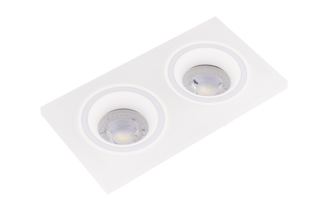 22-1-LILAC2-6331 SPOT 2XMR16 A ENCASTRER ROND FIXE ACRYLIQUE + ALU