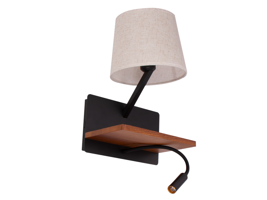 801-AMSONIA-001-APPLIQUE E27+USB+ LED 2W METAL L260 H550