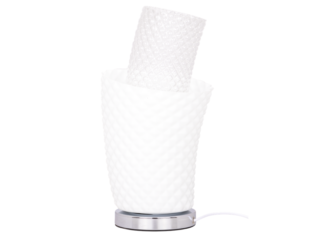 805-DELTA-001 LAMPE DE CHEVET E27 220V METAL+VERRE D240H470